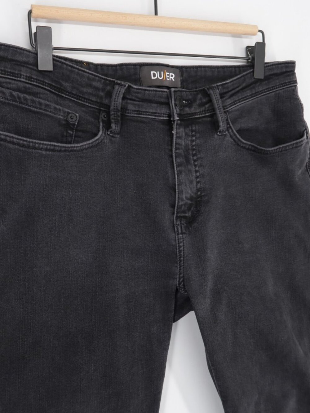 Duer Fireside Slim Jeans Mens 34x32 Black Fleece Lined L2X Performance Stretch - Picture 3 of 13